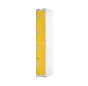 Four Compartment Locker 300x300x1800mm Yellow Door M12214GUYD00
