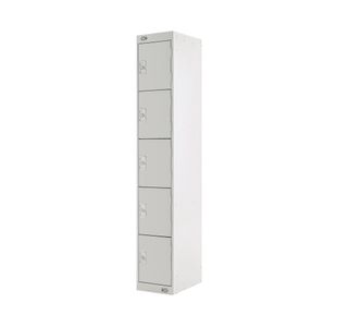 Five Compartment Locker 300x300x1800mm Light Grey Door M12215GUGU00
