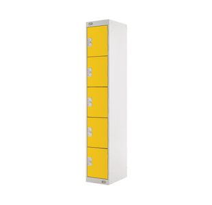 Five Compartment Locker 300x300x1800mm Yellow Door M12215GUYD00