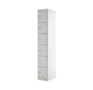 Six Compartment Locker 300x300x1800mm Light Grey Door M12216GUGU00