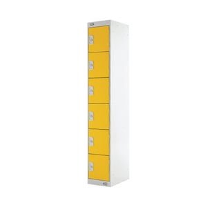 Six Compartment Locker 300x300x1800mm Yellow Door M12216GUYD00