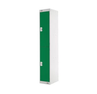 Two Compartment Locker 300x450x1800mm Green Door M12512GUPD00