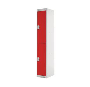 Two Compartment Locker 300x450x1800mm Red Door M12512GURD00