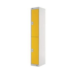 Two Compartment Locker 300x450x1800mm Yellow Door M12512GUYD00