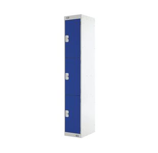 Three Compartment Locker 300x450x1800mm Blue Door M12513GUCF00