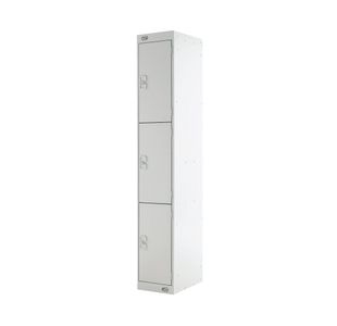 Three Compartment Locker 300x450x1800mm Light Grey Door M12513GUGU00