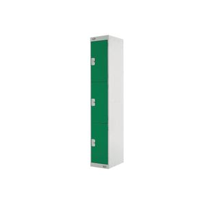 Three Compartment Locker 300x450x1800mm Green Door M12513GUPD00