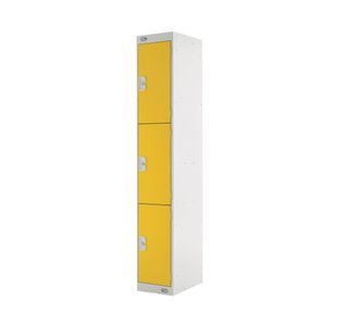 Three Compartment Locker 300x450x1800mm Yellow Door M12513GUYD00