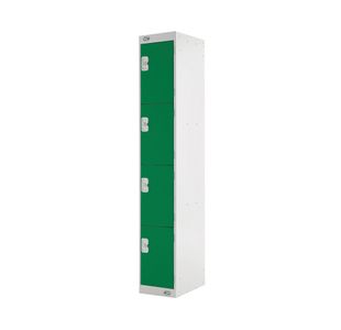 Four Compartment Locker 300x450x1800mm Green Door M12514GUPD00