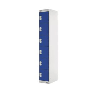 Six Compartment Locker 300x450x1800mm Blue Door M12516GUCF00