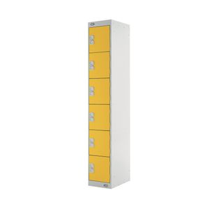 Six Compartment Locker 300x450x1800mm Yellow Door M12516GUYD00