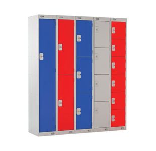 Express Standard Locker 1 Door 300x300x1800mm Light Grey/Blue Z12211