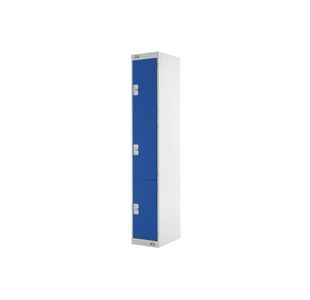 Express Standard Locker 3 Door 300x300x1800mm Light Grey/Blue Z12213