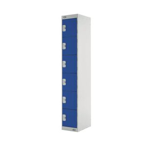 Six Compartment Express Standard Locker 300x300x1800mm Blue Door MC00148
