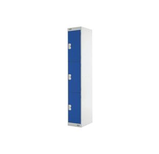 Three Compartment Express Standard Locker 300x450x1800mm Blue Door MC00157