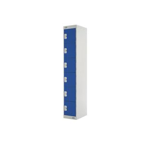 Six Compartment Express Standard Locker 300x450x1800mm Blue Door MC00163