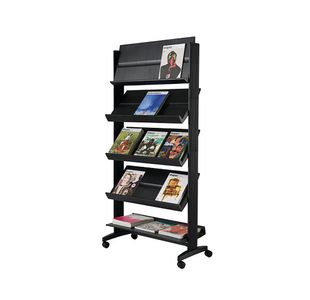 Fast Paper Mobile 5 Shelf Wide Literature Display Black F255N01
