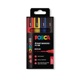 Posca 5M Paint Markers Medium Assorted (Pack of 4) 153544133