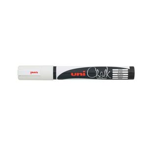 Uni-Ball UniChalk PWE5M Glass Marker Bullet Tip White (Pack of 6) 264614000