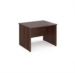 Maestro 25 straight desk 1000mm x 800mm - walnut top with panel end leg