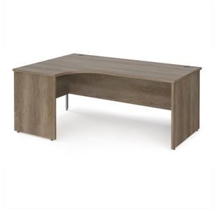 Maestro 25 left hand ergonomic desk 1800mm wide - nebraska oak top with panel end leg