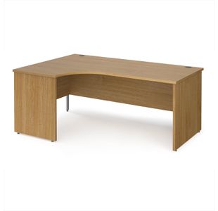 Maestro 25 left hand ergonomic desk 1800mm wide - oak top with panel end leg