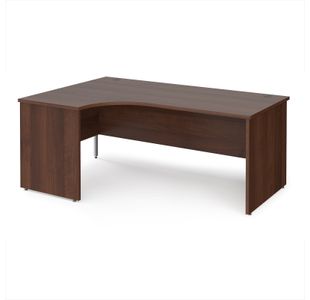 Maestro 25 left hand ergonomic desk 1800mm wide - walnut top with panel end leg