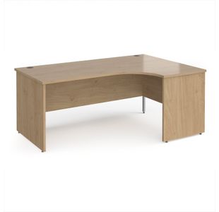 Maestro 25 right hand ergonomic desk 1800mm wide - kendal oak top with panel end leg