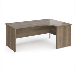 Maestro 25 right hand ergonomic desk 1800mm wide - nebraska oak top with panel end leg
