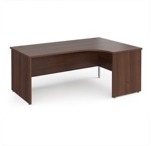 Maestro 25 right hand ergonomic desk 1800mm wide - walnut top with panel end leg