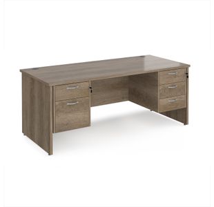 Maestro 25 straight desk 1800mm x 800mm with 2 and 3 drawer pedestals - nebraska top with panel end leg