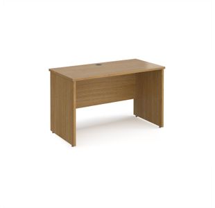Maestro 25 straight desk 1200mm x 600mm - oak top with panel end leg