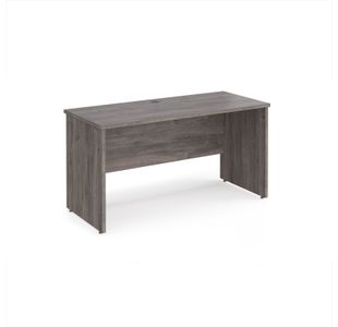 Maestro 25 straight desk 1400mm x 600mm - grey oak top with panel end leg