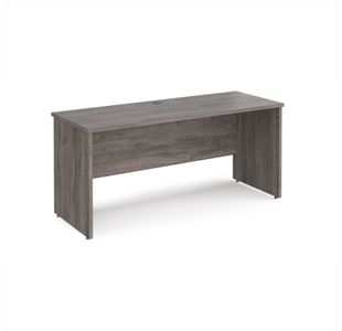 Maestro 25 straight desk 1600mm x 600mm - grey oak top with panel end leg