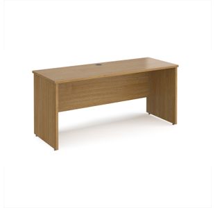 Maestro 25 straight desk 1600mm x 600mm - oak top with panel end leg