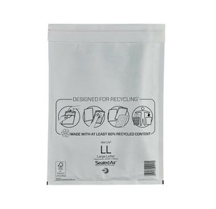 Sealed Air Bubble Lined Postal Bag LL 230x330mm White (Pack of 50) 100355434
