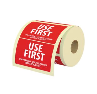 MyCafe Food Label Use First 25x25mm Removable Pack of 1000 MYC10626