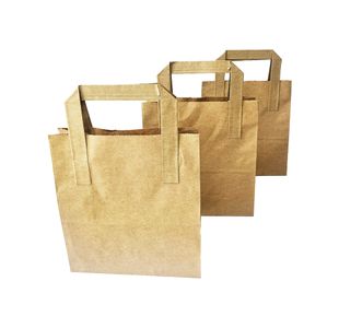 MyCafe Kraft Paper Carrier Bag 215x115x250mm Pack of 250 MYC10948