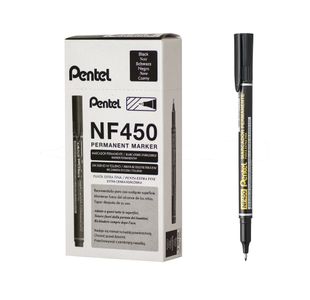 Pentel Permanent Marker Extra Fine Black (Pack of 12) NF450-A