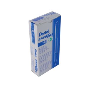 Pentel EnerGel + Metal Tip Rollerball Pen 0.7mm Blue (Pack of 12) BL27-C