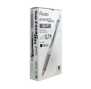 Pentel EnerGel Xm Retractable Gel Pen Medium Black (Pack of 12) BL77-A