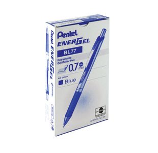 Pentel EnerGel Xm Retractable Gel Pen Medium Blue (Pack of 12) BL77-C