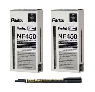 Pentel Permanent Marker Extra Fine Black Pack of 12 Buy 1 Get 1 FREE