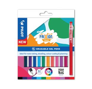 Pilot FriXion Ball Stick Erasable Gel Pens Wallet Assorted (Pack of 12) 5012052061989