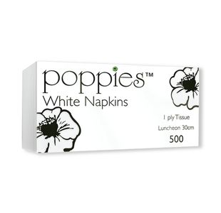 Poppies 1-Ply Napkins 30cm White (Pack of 5000) 3014WH