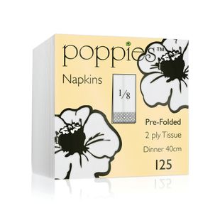 Poppies 2-Ply Napkins 8 Fold 40cm White (Pack of 2000) 4028WH/CASE