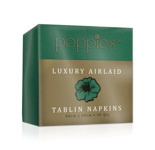 Poppies Tablin Napkins 8 Fold 40cm Forest Green (Pack of 500) 4048FG