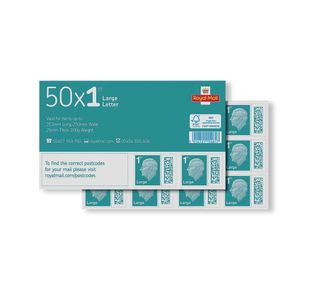 Royal Mail First Class Large Postage Stamps Sheet (Pack of 50) BBSL1