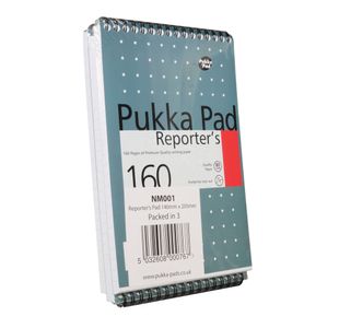 Pukka Pad Wirebound Metallic Reporter's Shorthand Notepad 160 Pages 205x140mm (Pack of 3) NM001