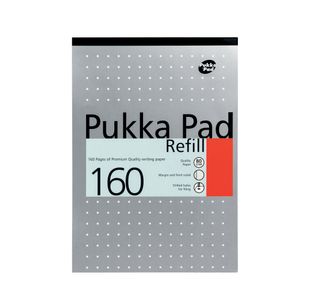 Pukka Pad Ruled Metallic Four-Hole Refill Pad Top Bound 160 Pages A4 (6 Pack) 80/1